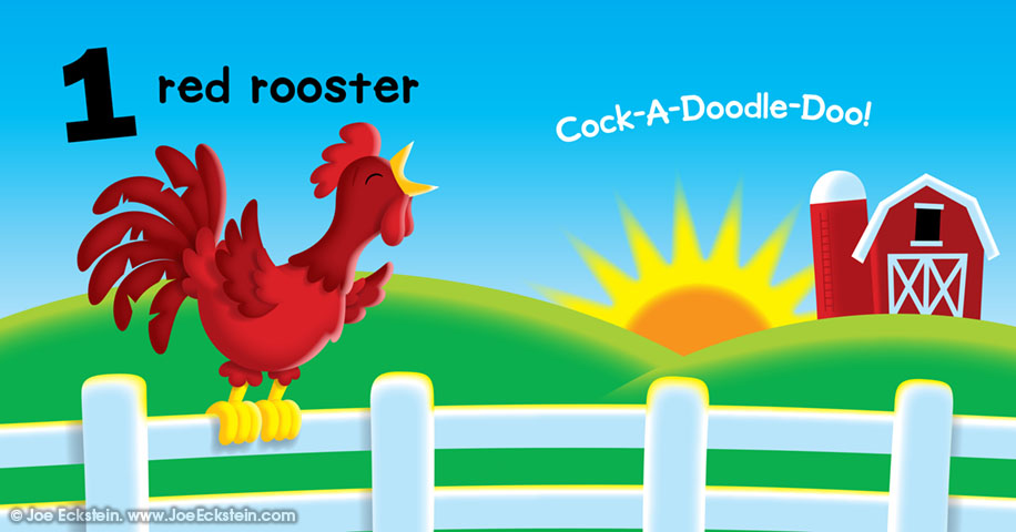 1 red rooster, Cock-A-Doodle-Do